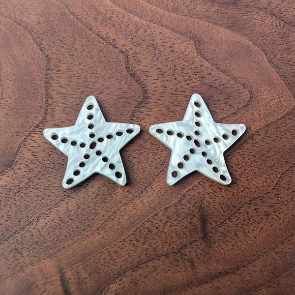 White Pearl Starfish Earring Blanks