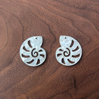 White Pearl Nautilus Earring Blanks