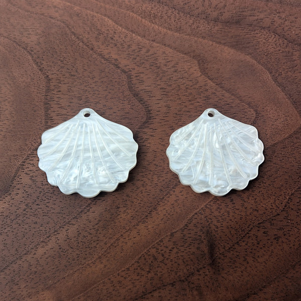 White Pearl Clamshell Earring Blanks