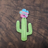 Cactus with Flower Earring Blank Earring Blanks