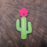 Cactus with Flower Earring Blank Earring Blanks