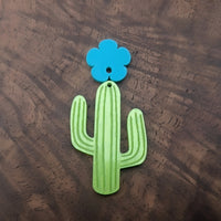 Cactus with Flower Earring Blank Earring Blanks