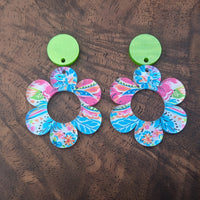 Bright Paisley Daisy Earring Blanks