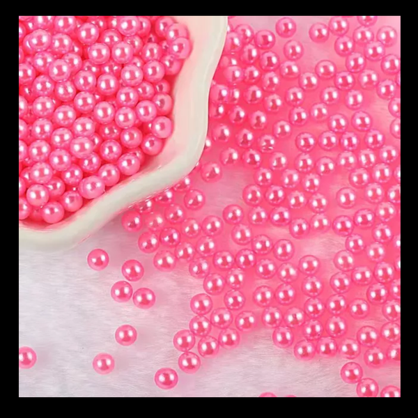 Bright Pink Faux Pearls