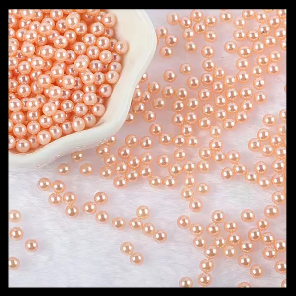 Fuzzy Peach Faux Pearls